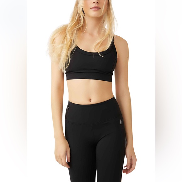 🆕 Free People FP Movement Run Racer Sports Bra Black Sz L - Picture 9 of 14